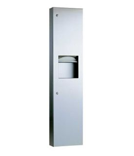 MCS Hardware Semi-Recessed Paper Towel Dispenser and Waste Receptacle