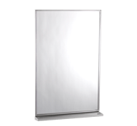 MCS Hardware Mirror with Stainless Steel Channel Frame and Shelf